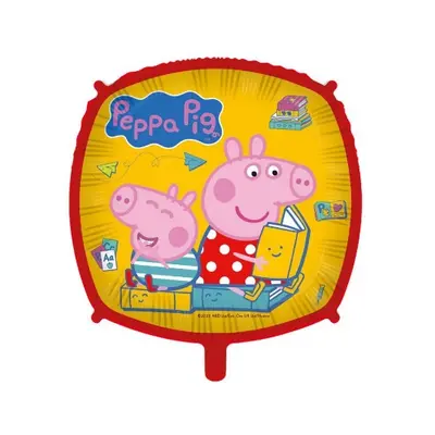 Foliový balonek Prasátko Peppa a Tomík, Čtverec - 45 cm - Procos