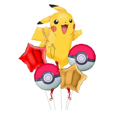 Sada fóliových balonků Pokémon Pikachu, 5 ks