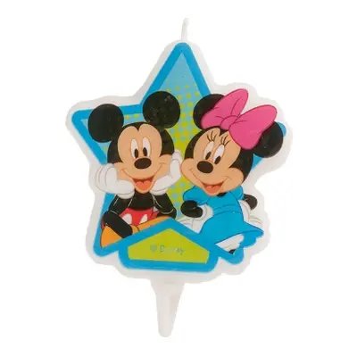 Dortová svíčka 2D - Mickey a Minnie Mouse 7 cm