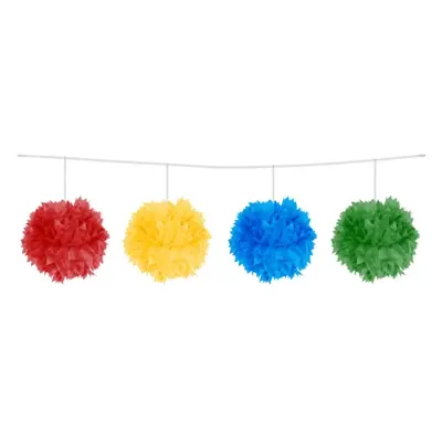 Barevná Pom Pom girlanda - 3 m