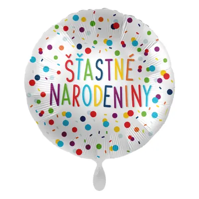 Foliový balonek Šťastné narodeniny SK - Confetti Birthday - 43 cm