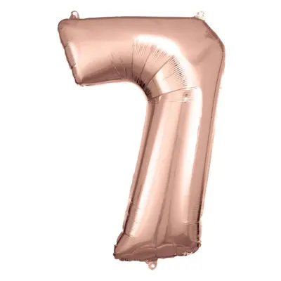 Foliová číslice - Rose Gold 7 - 86 cm - Amscan