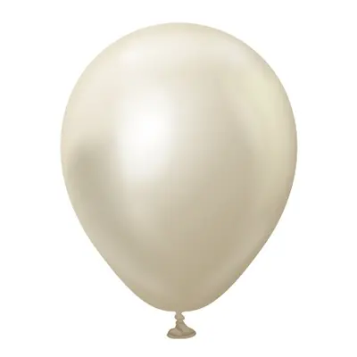 Balonky bílé zlato, Mirror Chrome White Gold 13 cm/5", 100 ks