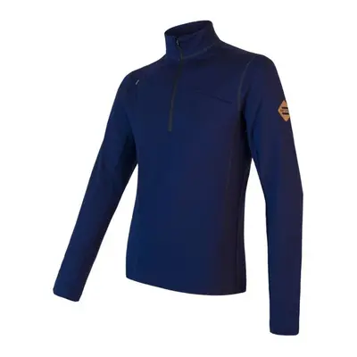 Mikina pánská SENSOR MERINO UPPER zip deep blue