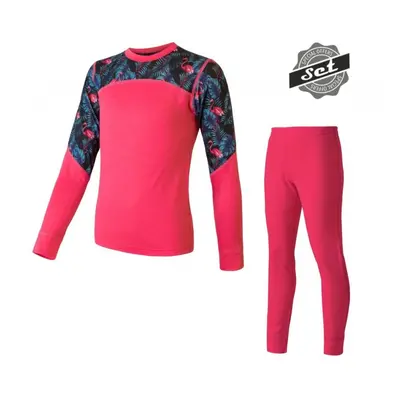 Komplet dětský SENSOR MERINO IMPRESS set magenta/floral