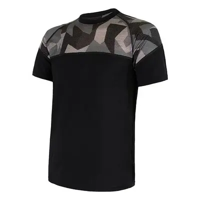 Triko krátké pánské SENSOR MERINO IMPRESS černé/camo