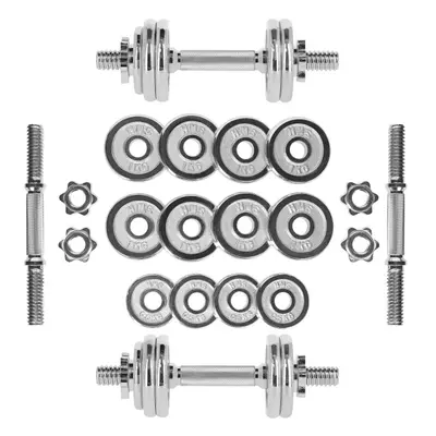 Chromovaný činkový set v kufru HMS STC-15 15 kg