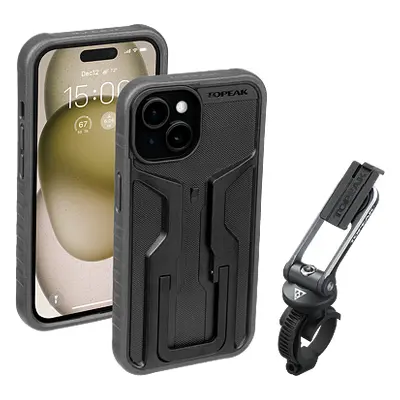 Obal na mobil TOPEAK Ridecase pro iPhone 15 černo/šedý