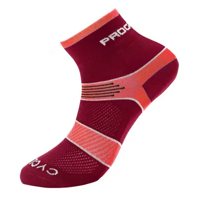 Ponožky Progress CYCLING SOX vínová/růžová