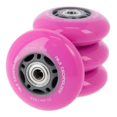 PU kolečka s ložisky NILS EXTREME 70x24mm ABEC 7 růžové