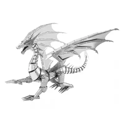 Metal Earth Luxusní ocelová stavebnice Silver Dragon