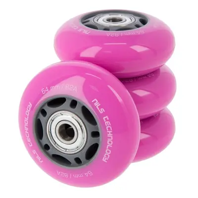 PU kolečka s ložisky NILS EXTREME 64x24mm ABEC 7 růžové