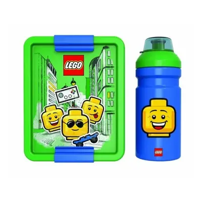 LEGO® ICONIC Boy svačinový set (láhev a box) - modrá/zelená