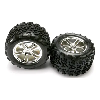 Traxxas kolo 3.8", disk Split Spoke H14 stříbrný, pneu Talon (pár)