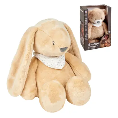 NATTOU Usínáček plyšový hudební se světýlkem a senzorem pláče 4v1 Sleepy Bunny Beige 0m+