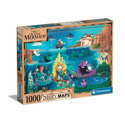 Puzzle 1000 dílků Disney Mapa - Malá mořská víla