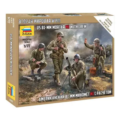 Model Kit figurky 6287 - US 81mm Mortat w/crew (Snap Fit) (1:72)