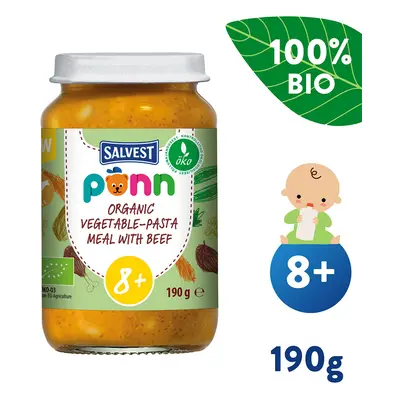 Salvest PONN BIO Hovězí maso s těstovinami (190 g)