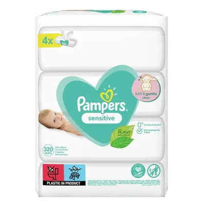 PAMPERS Sensitive Ubrousky vlhčené 4 balení = 320 ks