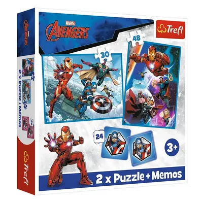 Trefl Puzzle 2v1 + pexeso - Hrdinové v akci / Disney Marvel The Avengers