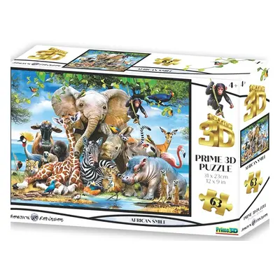 3D puzzle - Afrika úsměv 63 ks