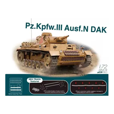 Model Kit tank 7634 - Pz.Kpfw.III Ausf.N DAK w/Neo Track (1:72)