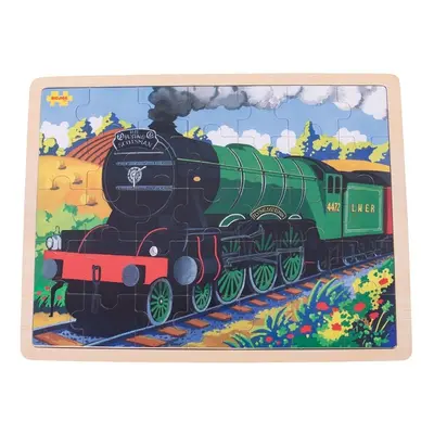 Bigjigs Toys Dřevěné puzzle historický vlak Flying Scotsman 35 dílků