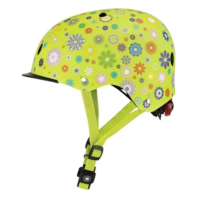 Globber Dětská přilba Elite Lime Green - Flowers XS/S (48-53 cm)