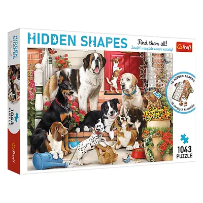 Trefl Puzzle 1000 Hidden Shapes - Psi na verandě