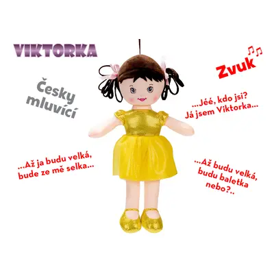 Panenka Viktorka hadrová 32cm česky mluvící na baterie