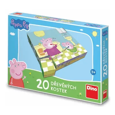 Dřevěné kostky Peppa Pig: Veselý den - 20 kostek