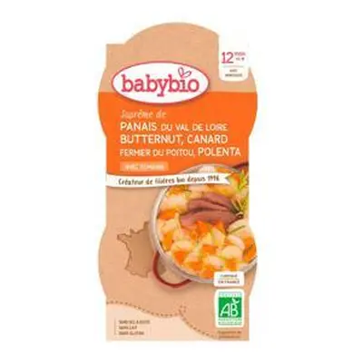 2x BABYBIO Pastinák s máslovou dýní, kachnou a polentou (200 g)