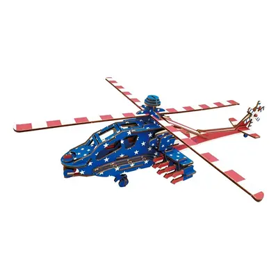 Woodcraft Dřevěné 3D puzzle Americký bojový vrtulných Apache