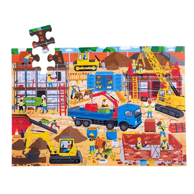 Bigjigs Toys Podlahové puzzle Staveniště 48 dílků