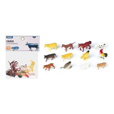 Zvířátka figurky mini farma 12 ks set 5 cm