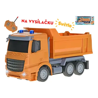 R/C auto stavební sklápěčka 23cm plná funkce 27MHz na baterie se světlem