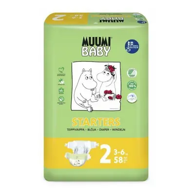 Muumi Baby 2 Newborn 3-6 kg (58 ks), eko plenky