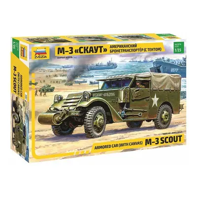 Model Kit military 3581 - M-3 Armored Scout Car with Canvas (1:35)