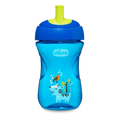 Hrnek Chicco Pokročilý se Slamková náustkem 266 ml, modrý 12m +