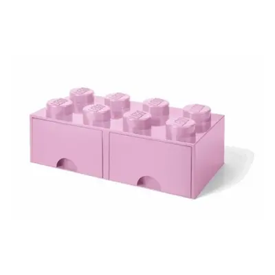 LEGO® úložný box 8 - se zásuvkami světle růžová 250 x 500 x 180 mm