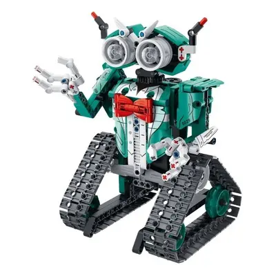 Robot RC skládací plast 15x23cm 2,4GHz na baterie se světlem, zvukem zelený