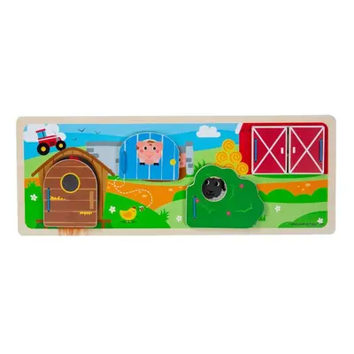 Bigjigs Toys Senzorické puzzle farma