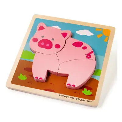 Bigjigs Toys Vkládací puzzle Prasátko