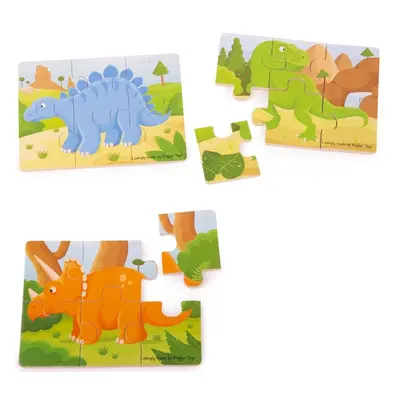 Bigjigs Toys Puzzle 3v1 dinosauři