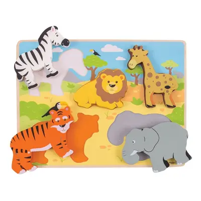 Bigjigs Toys Hrubé vkládací puzzle safari