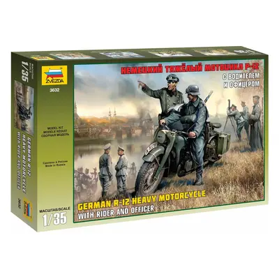 Model Kit military 3632 - German R-12 Heavy Motorcycle with Rider (1:35)