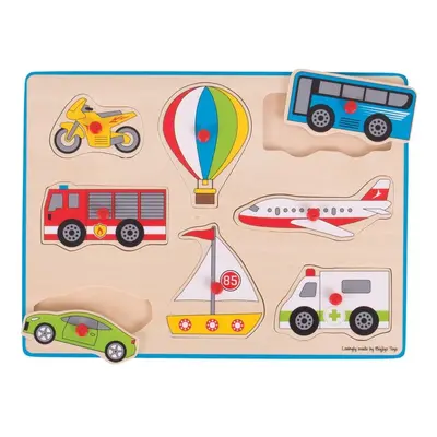 Bigjigs Toys Vkládací puzzle dopravní prostředky