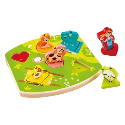 Hape Dřevěné zvukové puzzle Na farmě