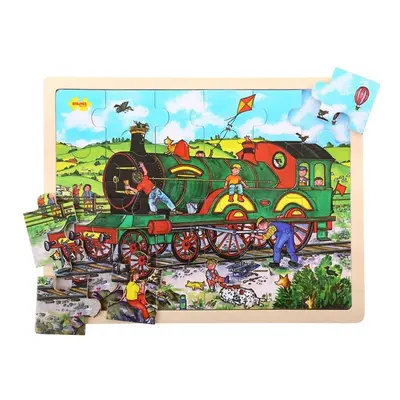 Bigjigs Toys Dřevěné puzzle vlak 24 dílků