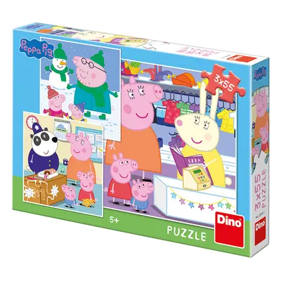 Dino PEPPA PIG 3x55 Puzzle